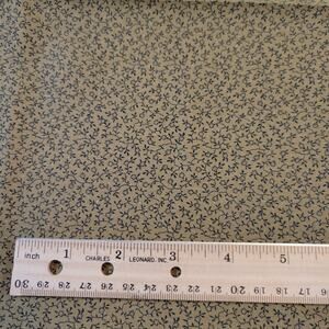 Cotton Fabric Tiny Black Flowers on Brown 1 Yard x 44" Small Floral Print Boho